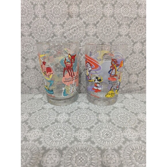 2- Vintage 100th Anniversary Walt‎ Disney Tumbler Glass Cups Glasses Buzz Mickey - Picture 2 of 6